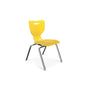 Hierarchy School Chair, 4-Leg, 16" Height, Chrome Frame, Yellow Shell