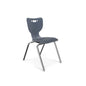 Hierarchy School Chair,  4-Leg, 18" Height, Chrome Frame, Navy Shell