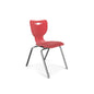 Hierarchy School Chair, 4-Leg, 18" Height, Chrome Frame, Red Shell