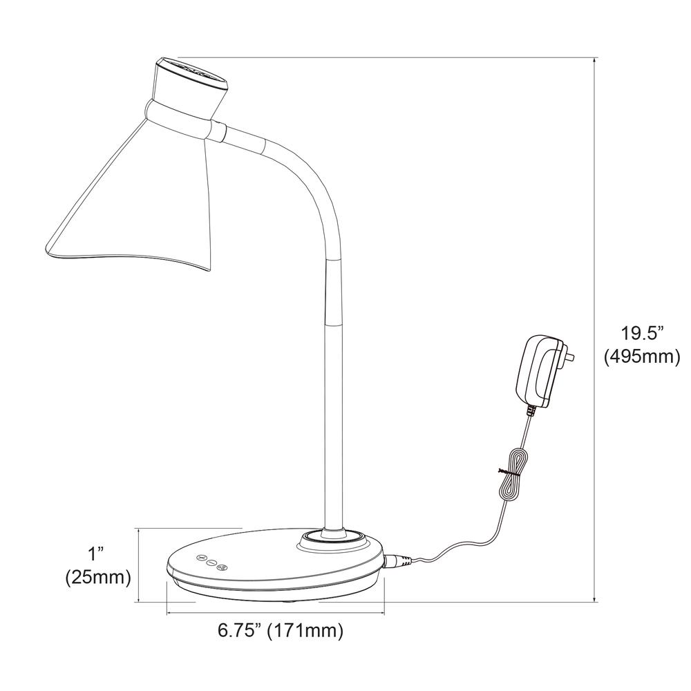 6W Desk Lamp, Silver Finish
