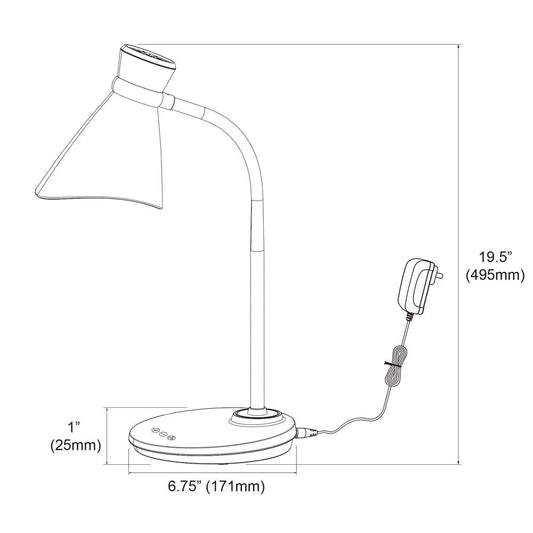 6W Desk Lamp, Silver Finish