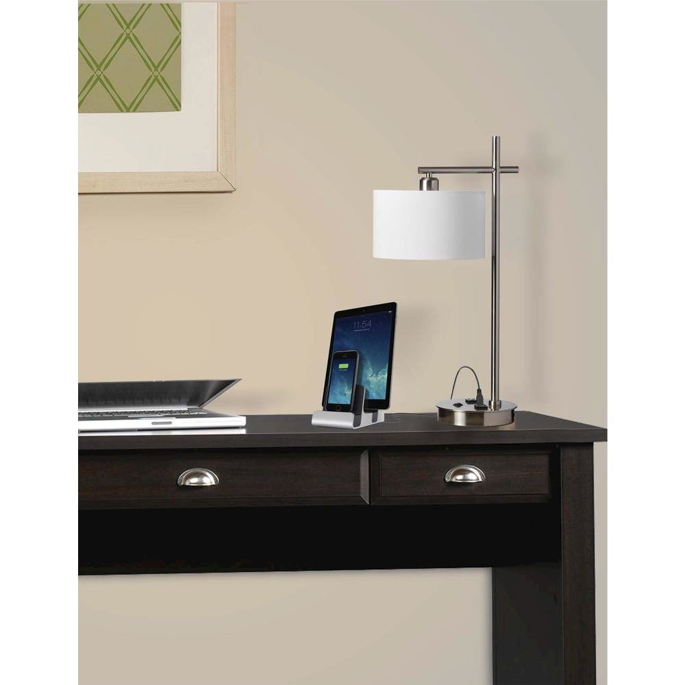 1LT Incandescent Table Lamp,USB Port, SC
