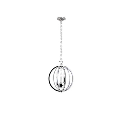 3LT Chandelier, Polished Chrome,Jeweled Accents