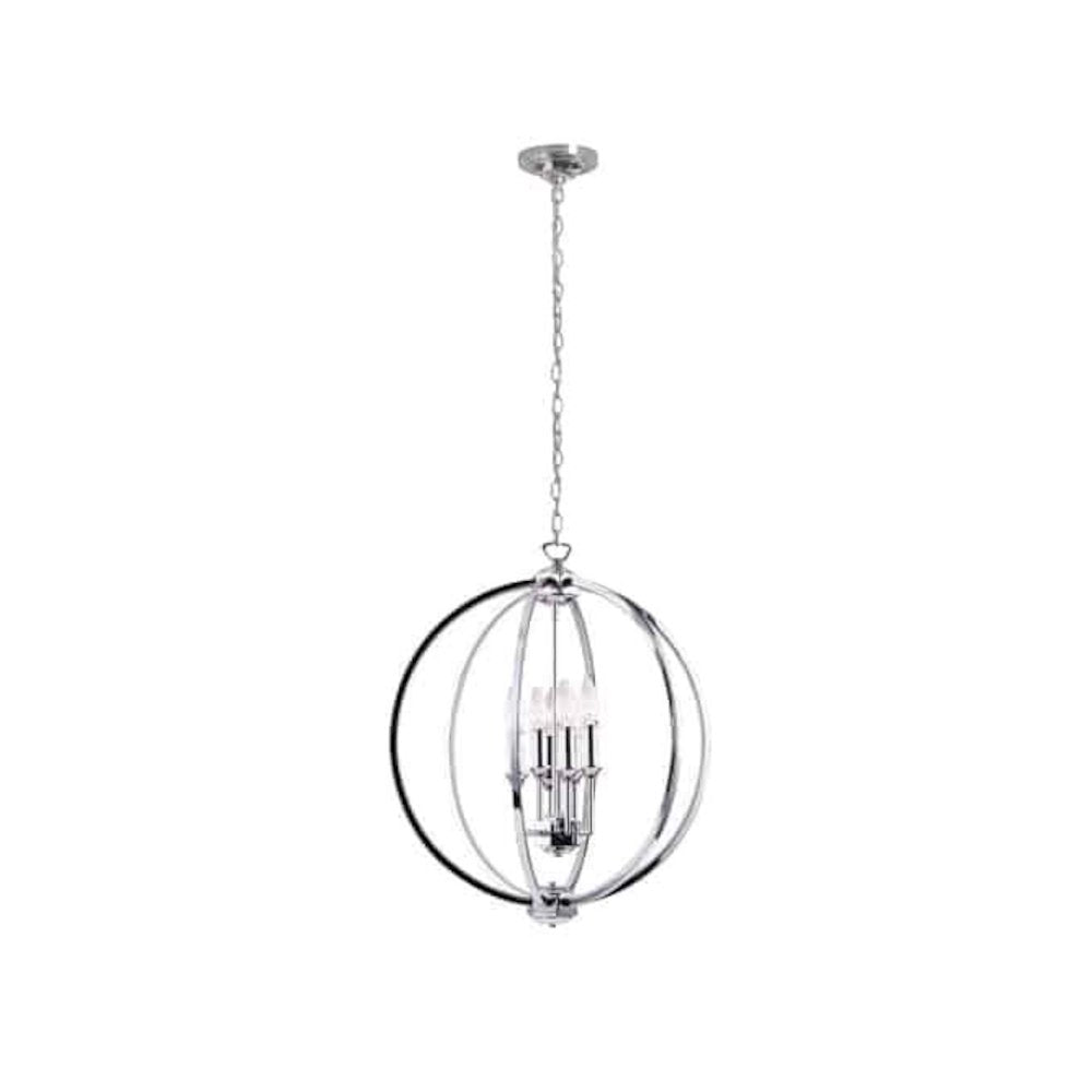 6LT Chandelier, Polished Chrome,Jewelled Accents