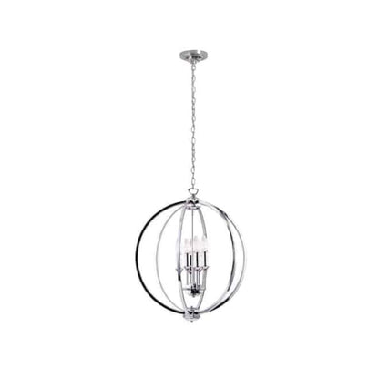 6LT Chandelier, Polished Chrome,Jewelled Accents