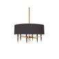 6LT Incandescent Chandelier, VB, Blk Shade