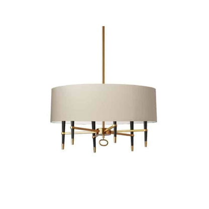 6LT Incandescent Chandelier, VB, Cream Shade