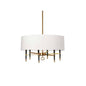 6LT Incandescent Chandelier, VB, Wht Shade
