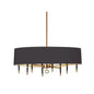 8LT Incandescent Horizontal Chand, VB, Blk Shade