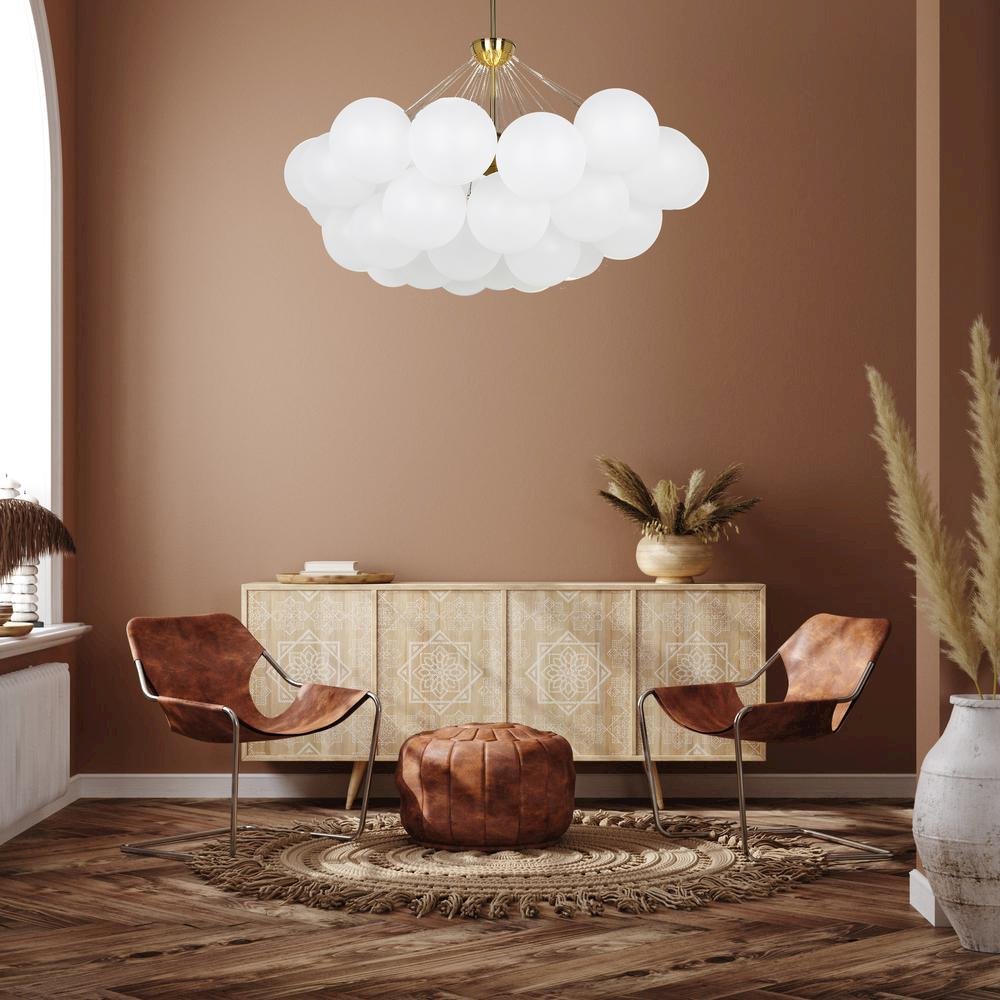 8LT Chandelier,  AGB, FR Glass