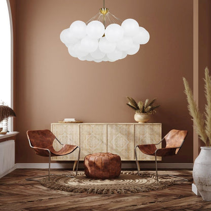 8LT Chandelier,  AGB, FR Glass