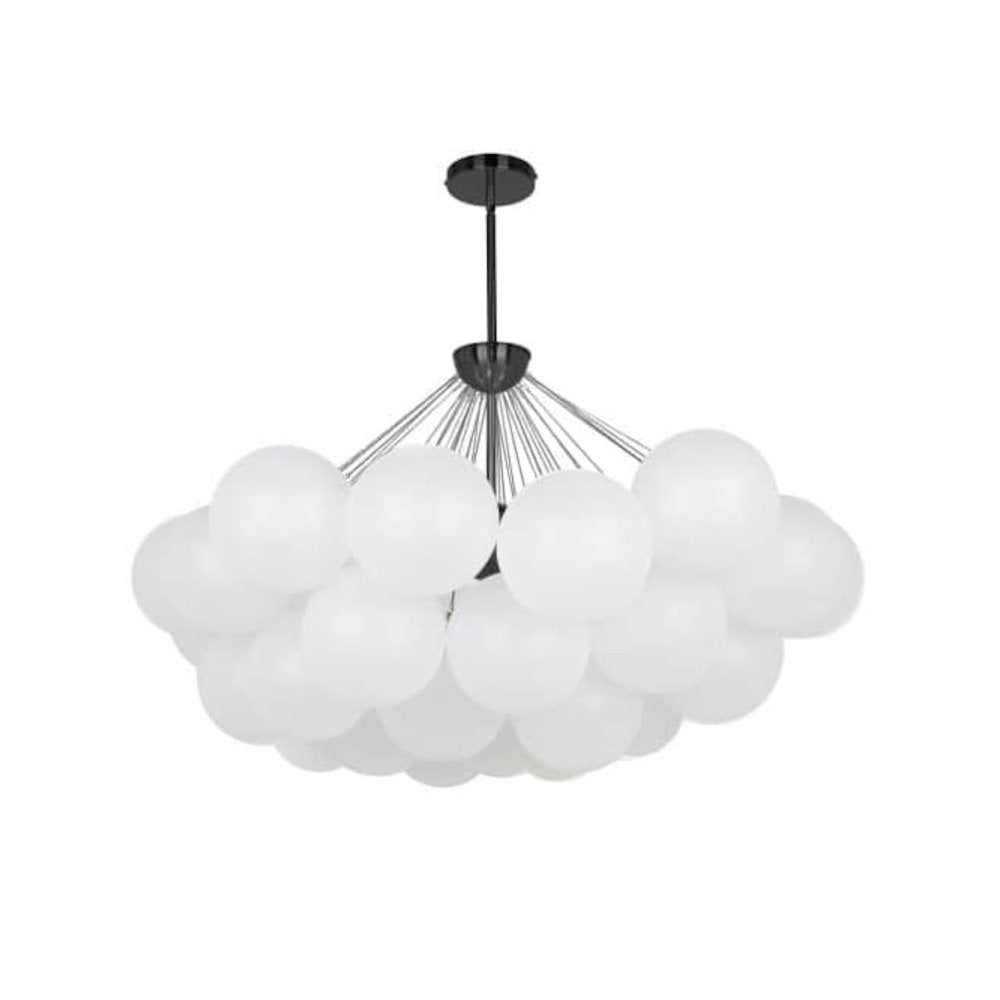 8LT Chandelier,  MB, FR Glass