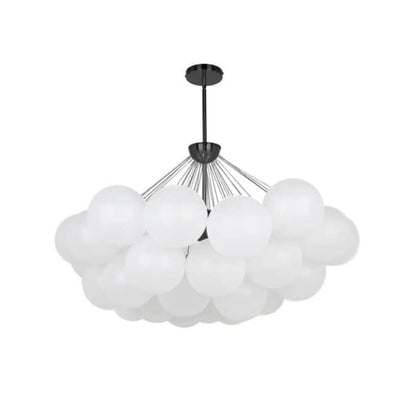 8LT Chandelier,  MB, FR Glass
