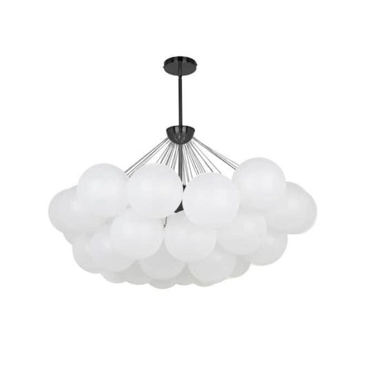 8LT Chandelier,  MB, FR Glass