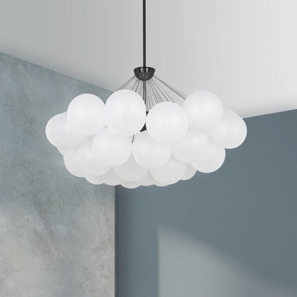 8LT Chandelier,  MB, FR Glass