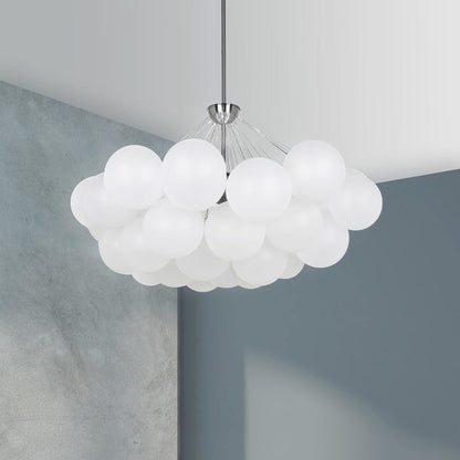8LT Chandelier,  PC, FR Glass