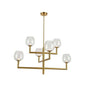6LT Chandelier,  AGB, CLR Glass