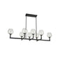 8LT Horiz Chandelier,  MB, CLR Glas