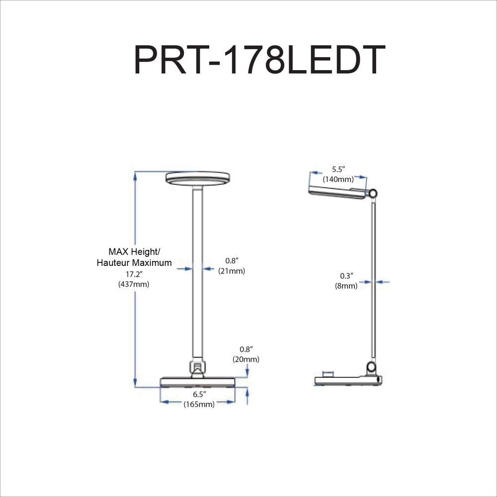 8W Table Lamp, Matte Black Finish