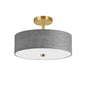 3LT Incandescent Semi-Flush AGB, Grey Shade