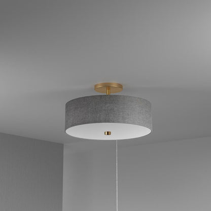 3LT Incandescent Semi-Flush AGB, Grey Shade
