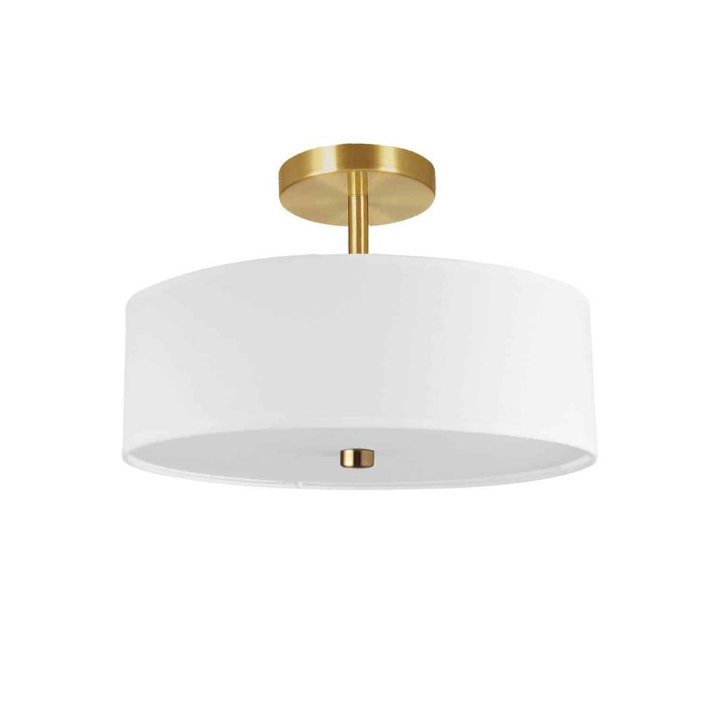 3LT Incandescent Semi-Flush AGB, White Shade
