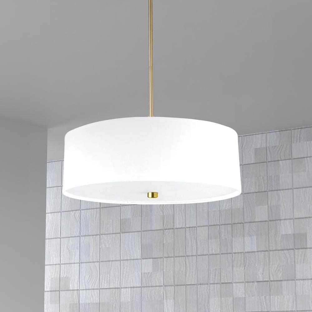 4LT Incandescent Pendant AGB, White Shade