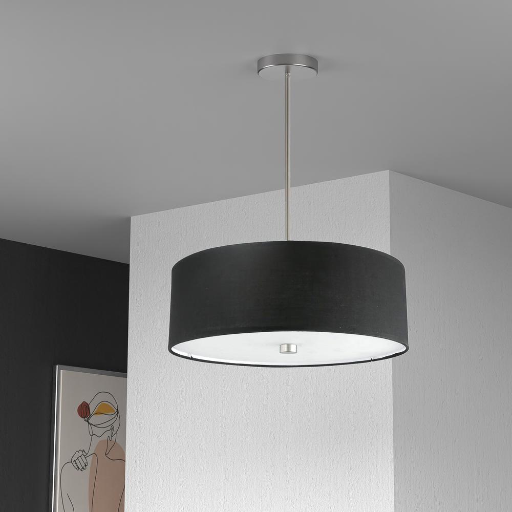 4LT Incandescent Pendant SC, Black Shade