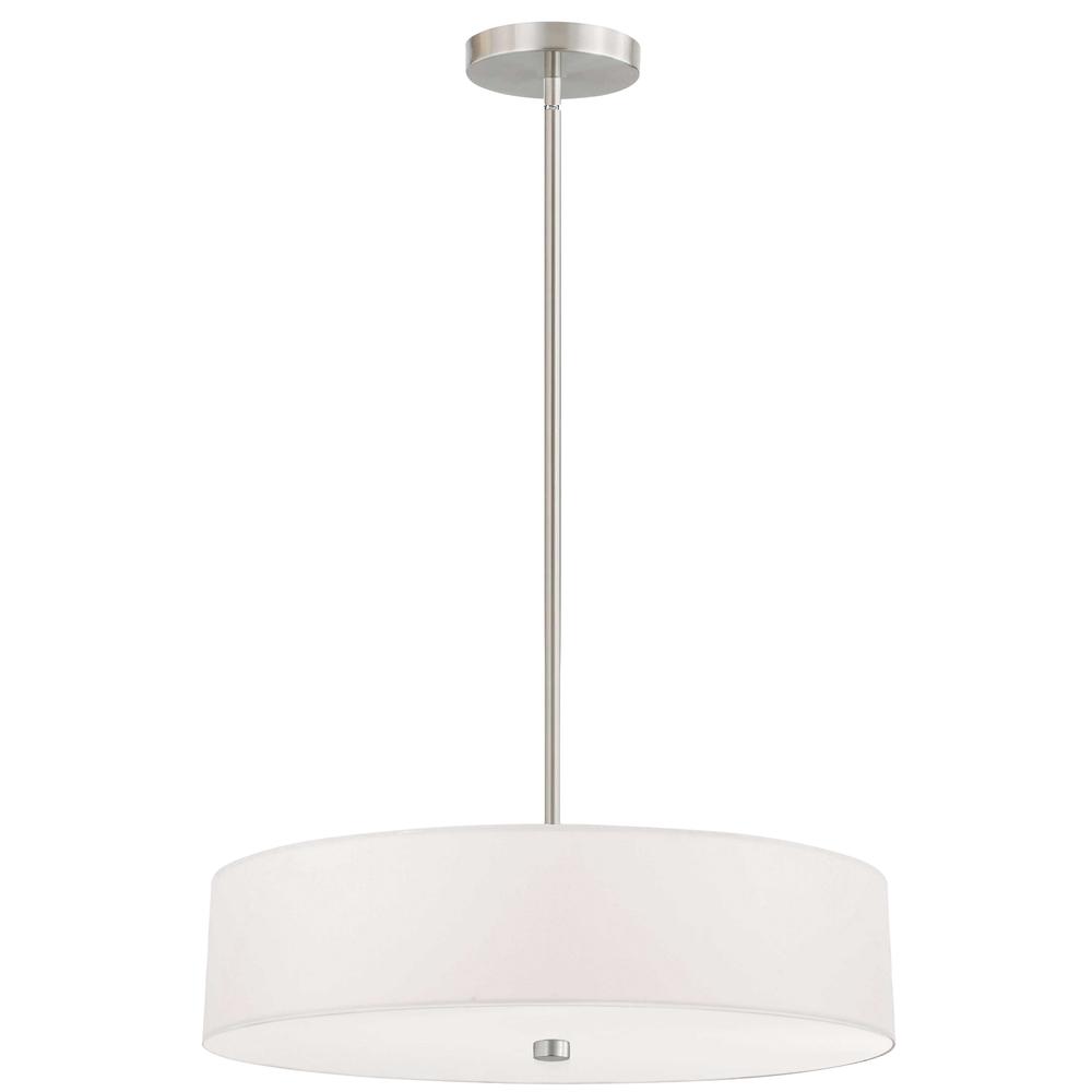 4LT Incandescent Pendant SC, White Shade