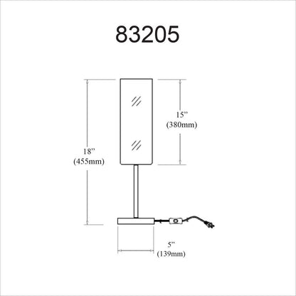 1LT Incandescent Table Lamp, MB, WH Glass