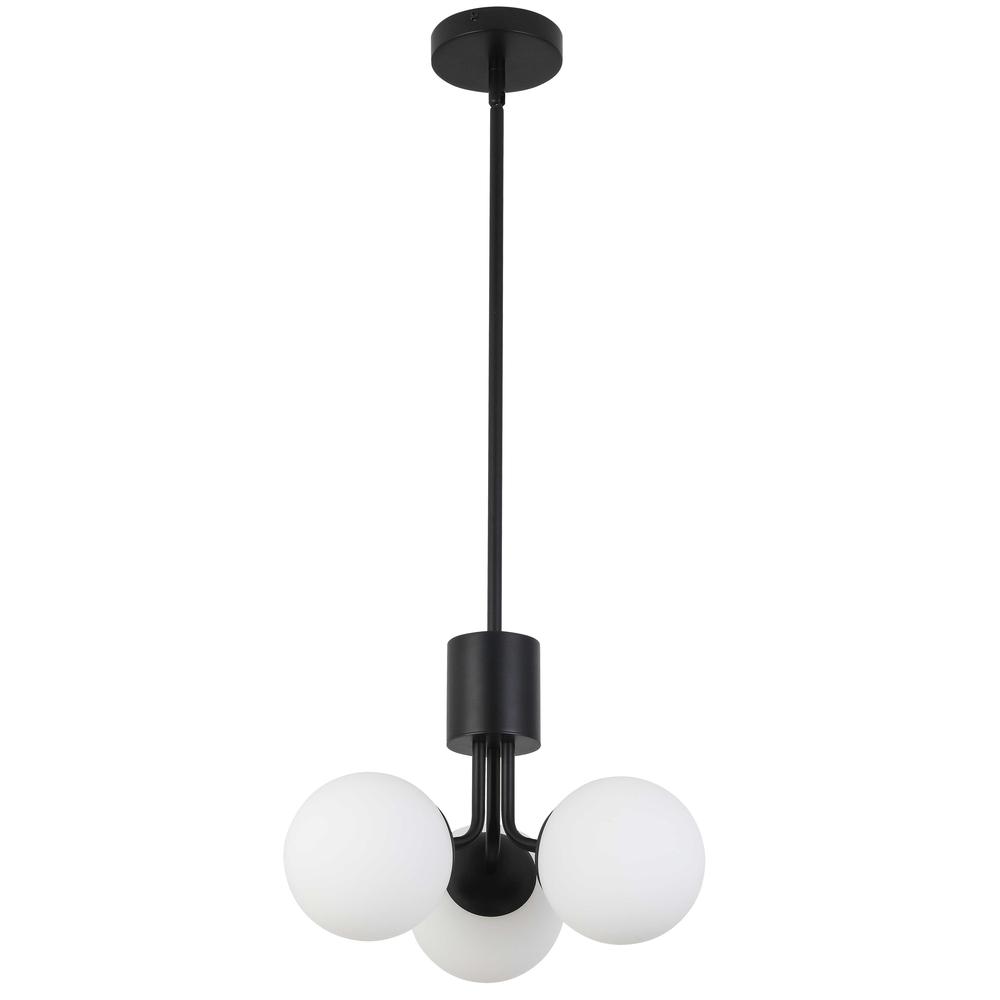 3LT Halogen Pendant, MB, WH Opal Glass