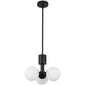 3LT Halogen Pendant, MB, WH Opal Glass