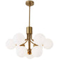 9LT Chandelier, AGB Finish, Opal Glass
