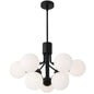 9LT Chandelier, MB Finish, Opal Glass