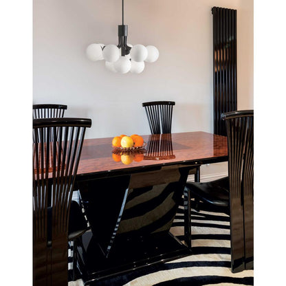 9LT Chandelier, MB Finish, Opal Glass