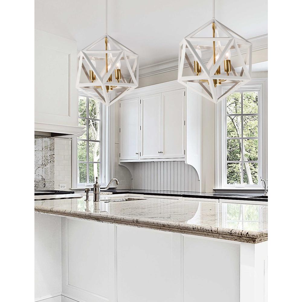 3LT Incandescent Chandelier, WH/VB