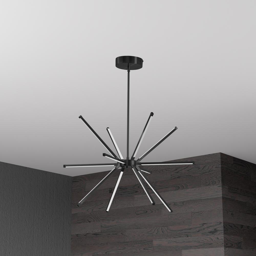 32W Chandelier MB, WH Acrylic Diffuser