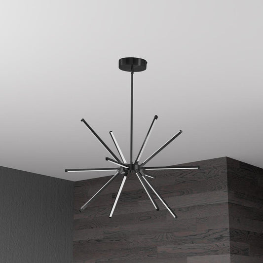 32W Chandelier MB, WH Acrylic Diffuser