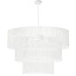 4 Light Chandelier Matte White w/ White Tassel Shades