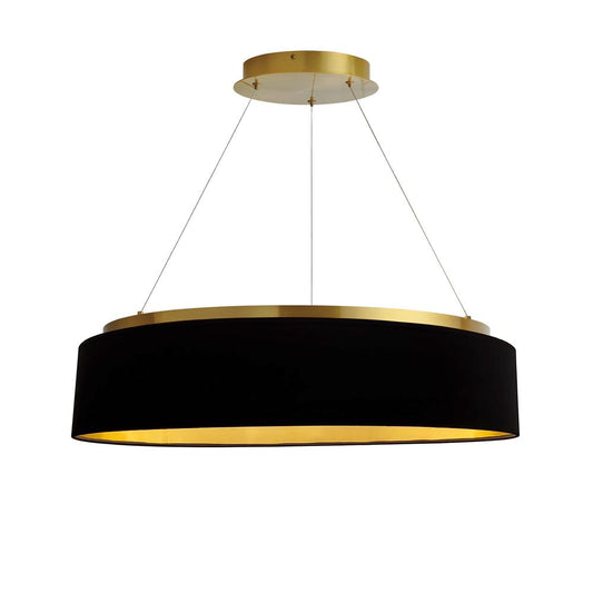 34W Chandelier, AGB, BLK Shade