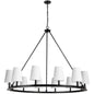 12LT Incandescent Chandelier, MB, WH Shades