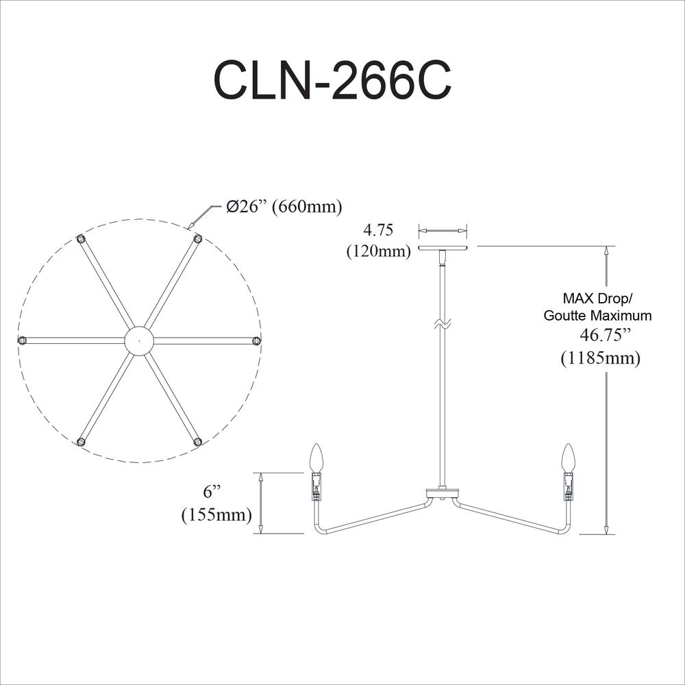 6LT Incandescent Chandelier, AGB