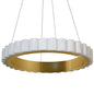30W Aged Brass Chandelier w/ Faux Alabaster Acrylic