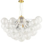 12 Light Aged Brass Chandelier w/ Clear Spiral Glass