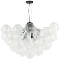 12 Light Matte Black Chandelier w/ Clear Spiral Glass