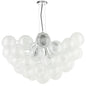 12 Light Polished Chrome Chandelier w/ Clear Spiral Glass