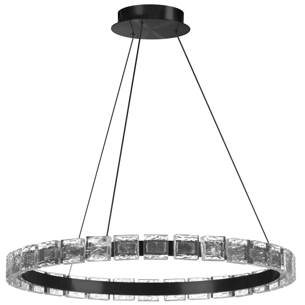 34W Chandelier, MB, Clear Acrylic