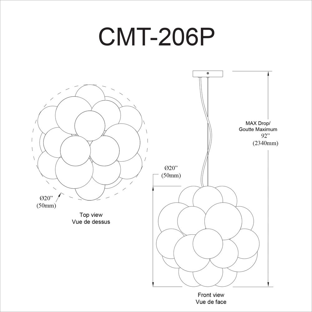 6LT Halogen Pendant, AGB, Clear Glass