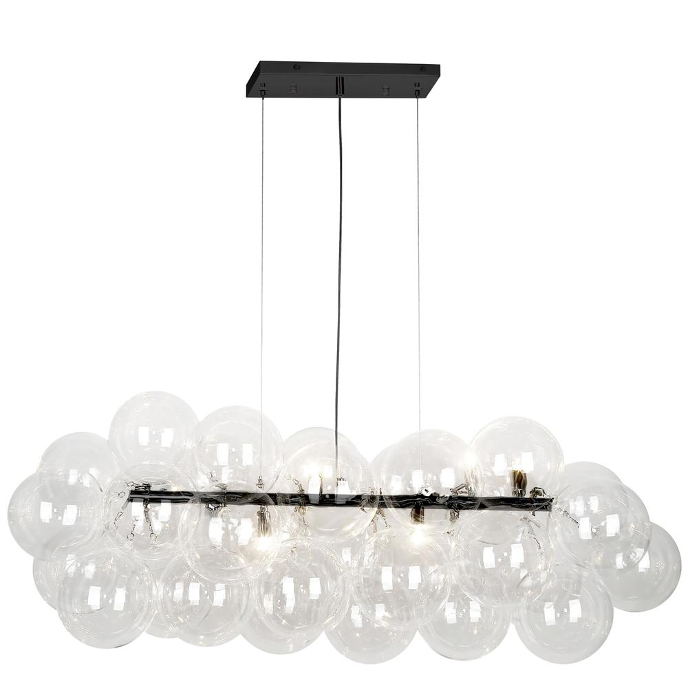 10LT Halogen Horiz Pendant, MB, Clear Glass