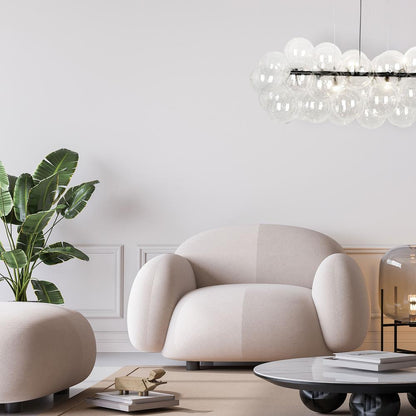 10LT Halogen Horiz Pendant, MB, Clear Glass